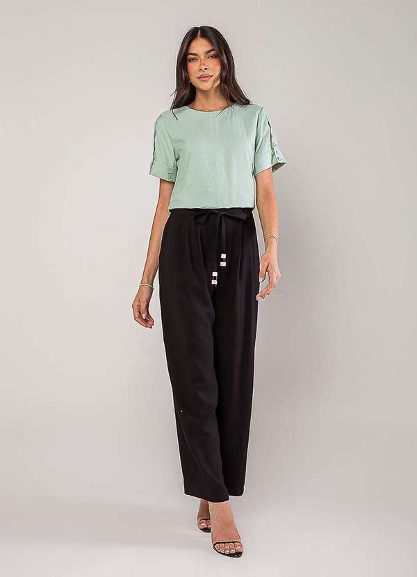 Salvatore Fashion - Blusa Alfaiataria com Botões na Manga Verde 6