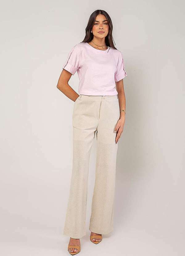 Salvatore Fashion - Blusa Alfaiataria com Botões na Manga Rosa 3