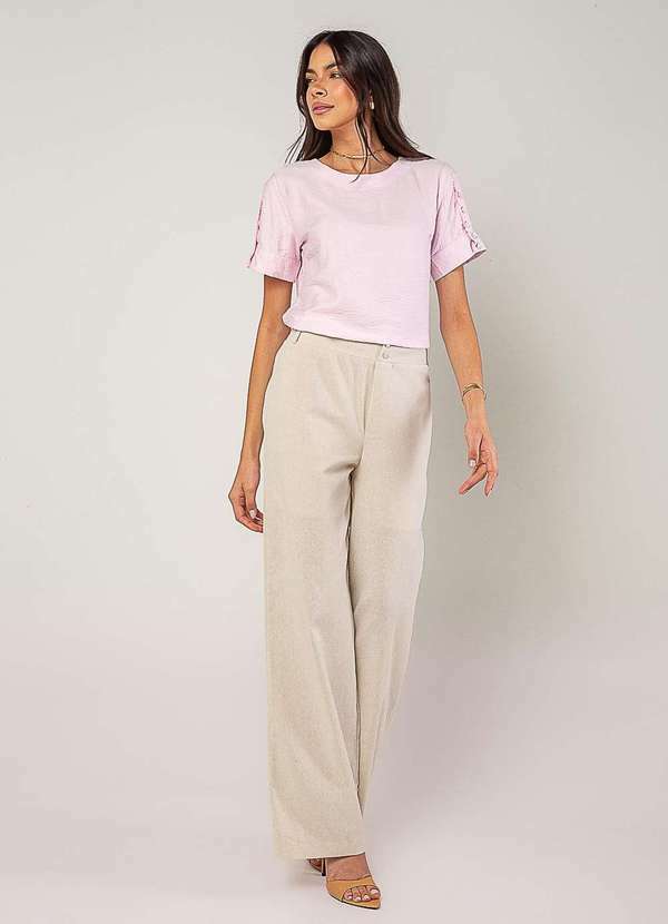 Salvatore Fashion - Blusa Alfaiataria com Botões na Manga Rosa 4