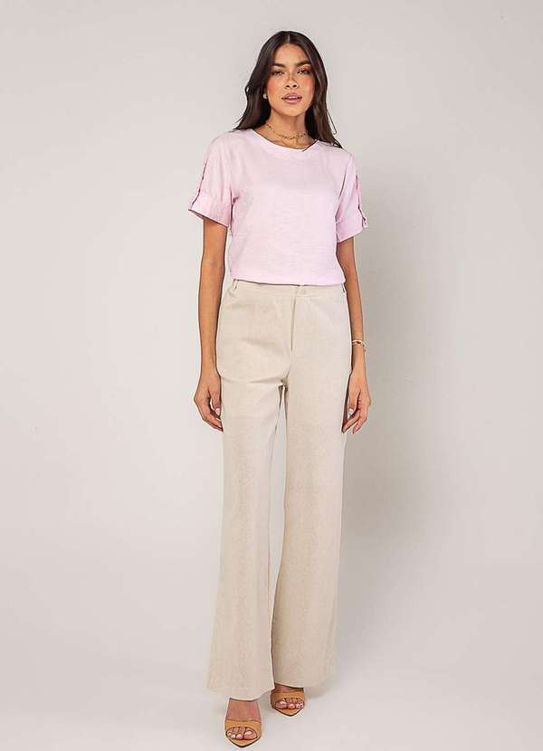 Salvatore Fashion - Blusa Alfaiataria com Botões na Manga Rosa 5