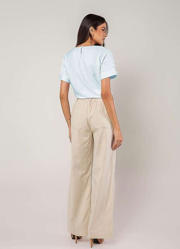 Salvatore Fashion - Blusa Alfaiataria com Botões na Manga Azul 3