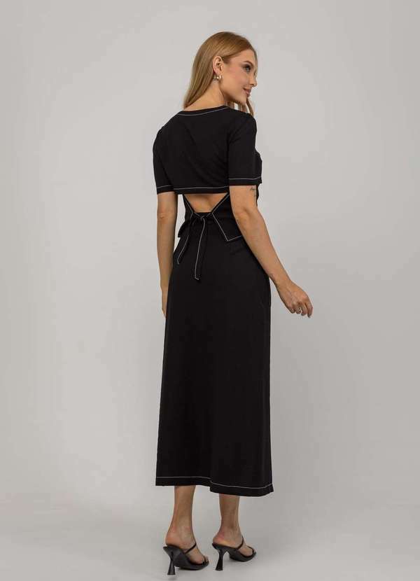 Salvatore Fashion - Blusa de Alfaiataria Decote Costas Preto 5