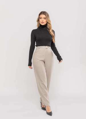 Salvatore Fashion - Blusa Tricot Modal Canelado Gola Rolê - SALVATORE FASHION