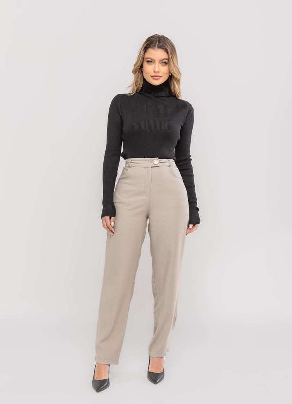 Salvatore Fashion - Blusa Tricot Modal Canelado Gola Rolê Preto 3