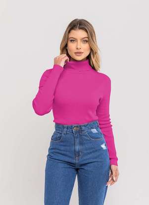 Salvatore Fashion - Blusa Tricot Modal Canelado Gola Rolê - SALVATORE FASHION