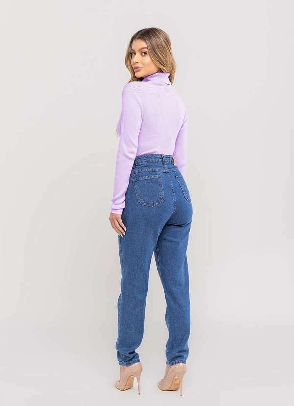 Salvatore Fashion - Blusa Tricot Modal Canelado Gola Rolê Roxo 5