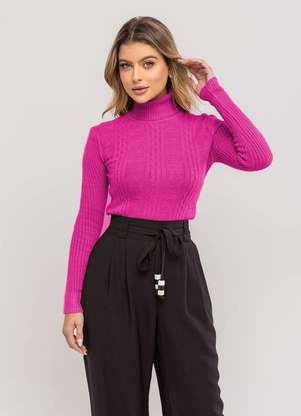 Salvatore Fashion - Blusa Tricot Modal Gola Rolê Tramas - SALVATORE FASHION