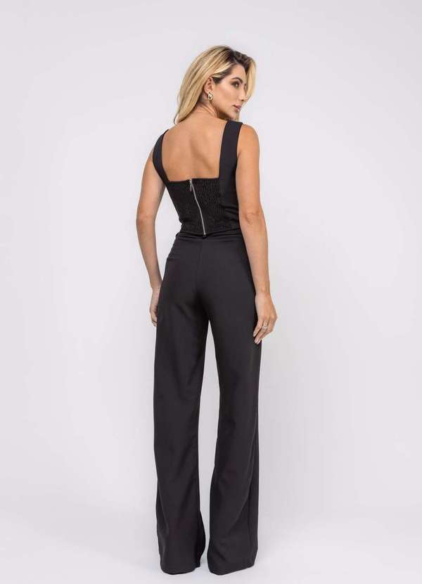 Salvatore Fashion - Cropped Alfaiataria com Decote Reto Preto 2