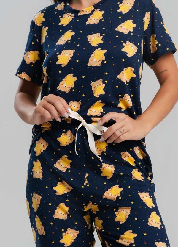 Salvatore Fashion - Pijama Calça e Blusa M/C Malha  Fashion Azul 3