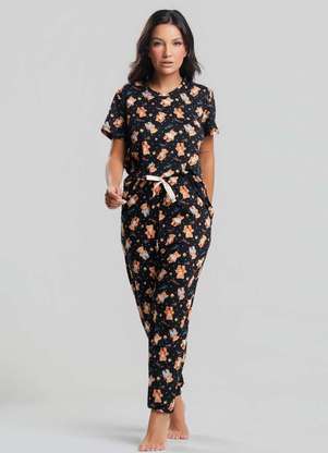 Salvatore Fashion - Pijama Calça e Blusa M/C Malha  Fashion - SALVATORE FASHION