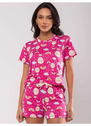 Salvatore Fashion - Pijama Short e Blusa M/C Malha  Fashion - SALVATORE FASHION