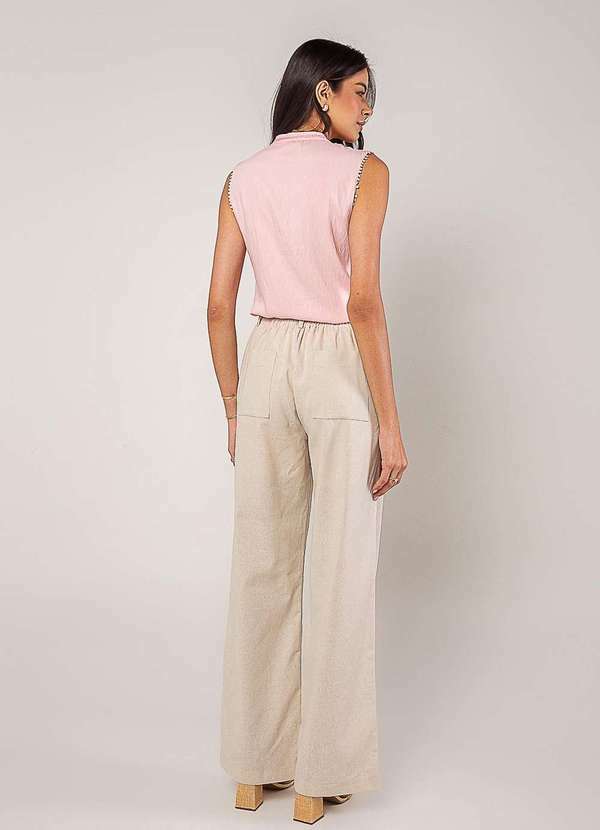 Salvatore Fashion - Regata Alfaiataria com Amarração e Detalhe de Pompons Rosa 3