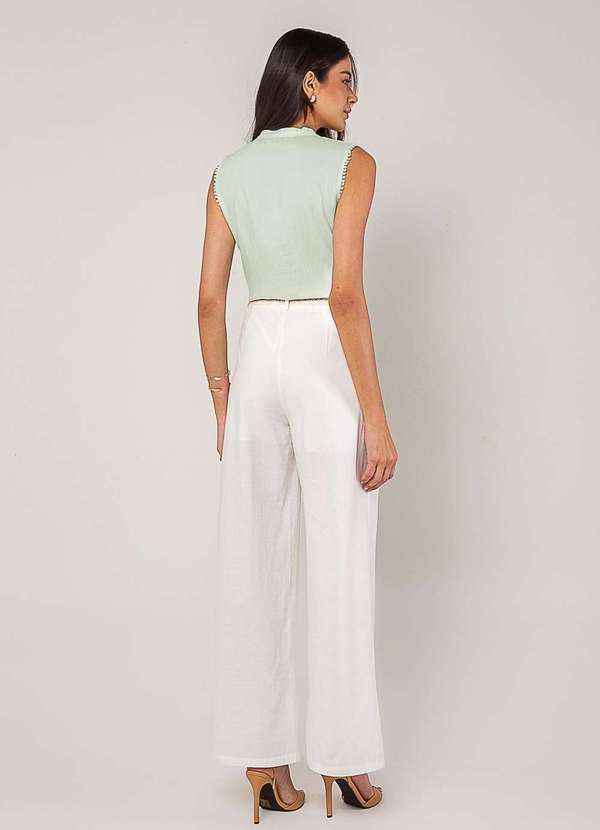 Salvatore Fashion - Regata Alfaiataria com Amarração e Detalhe de Pompons Verde 3