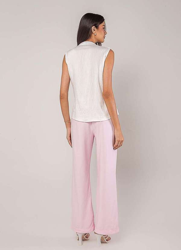 Salvatore Fashion - Regata Alfaiataria com Babados Branco 4