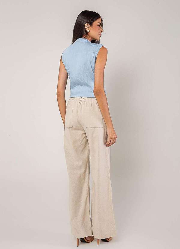 Salvatore Fashion - Regata Alfaiataria com Babados Azul 5