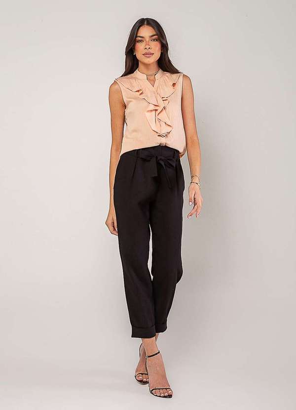 Salvatore Fashion - Regata Alfaiataria com Babados Rosa 5