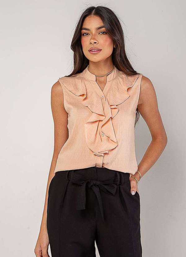 Salvatore Fashion - Regata Alfaiataria com Babados Rosa 6