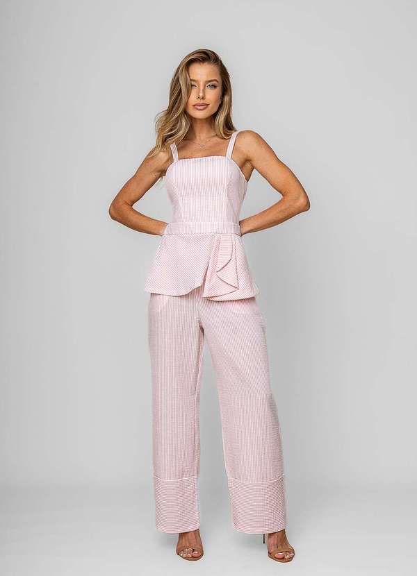 Salvatore Fashion - Regata Listrada com Babado Rosa 2