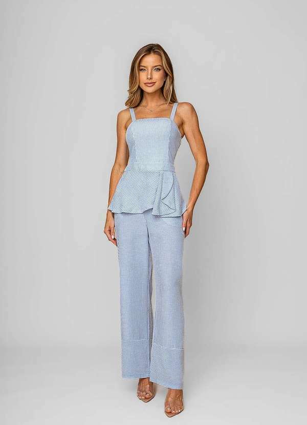 Salvatore Fashion - Regata Listrada com Babado Azul