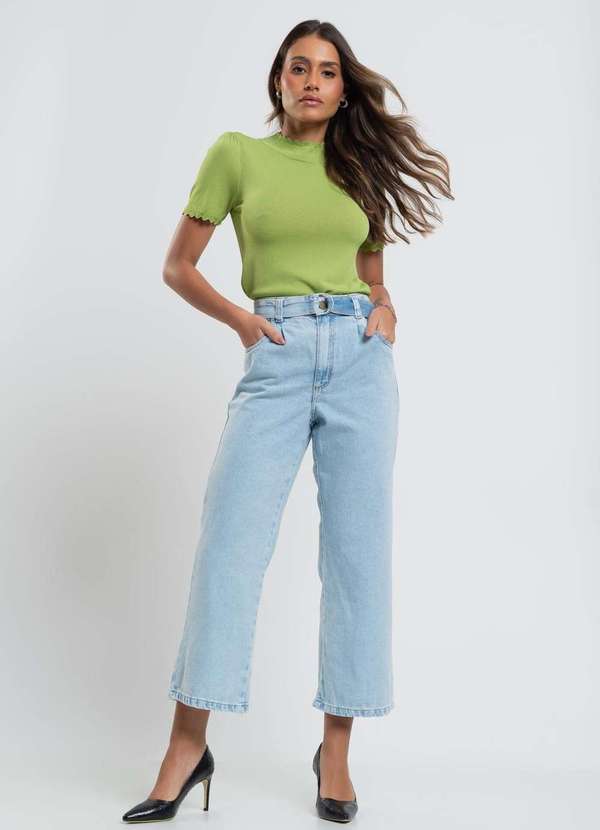 Calça Feminina CalÃ§a Pantacourt Masculina Jeans Salvatore Fashion