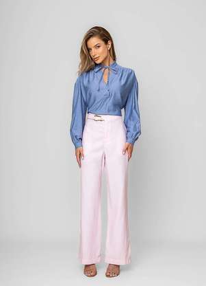 Salvatore Fashion - Calça Reta Alfaiatada com Cinto - SALVATORE FASHION