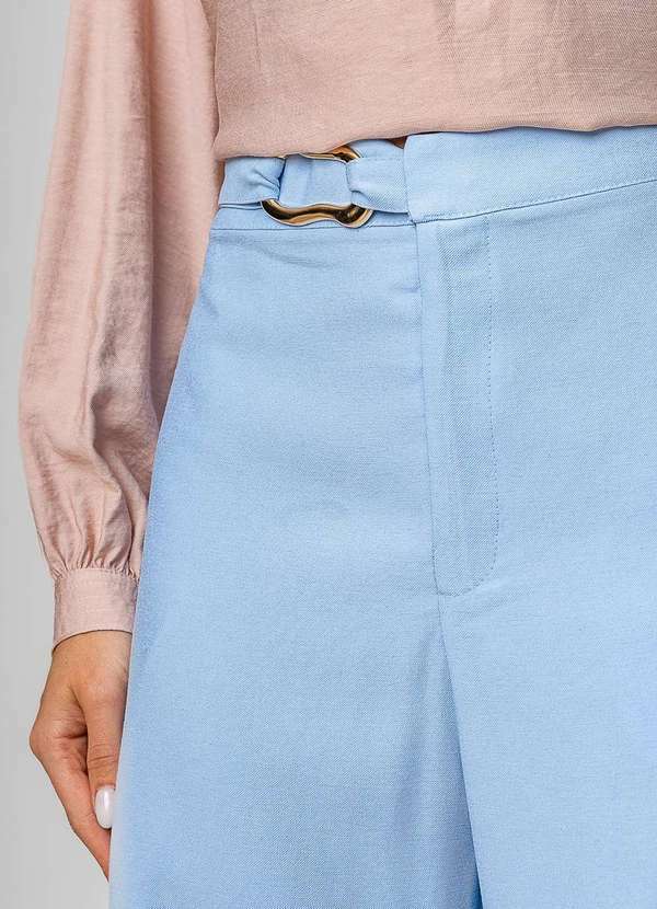Salvatore Fashion - Calça Reta Alfaiatada com Cinto Azul 4