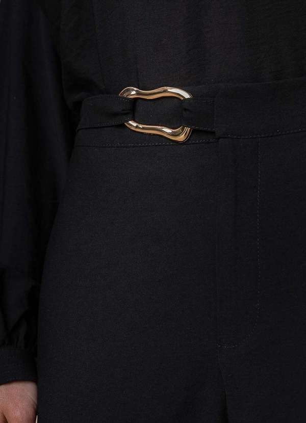 Salvatore Fashion - Calça Reta Alfaiatada com Cinto Preto 5