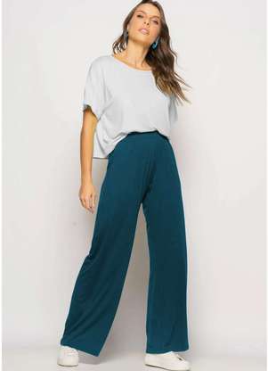 Salvatore Fashion - Calça Wide Leg com Bolso Malha  Fashion - SALVATORE FASHION