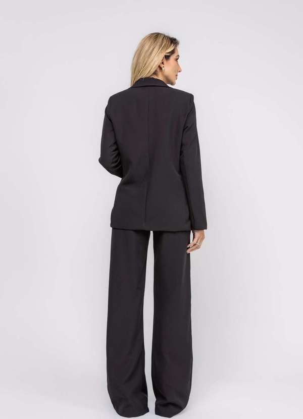 Salvatore Fashion - Blazer Alfaiataria Botão Único Preto 3