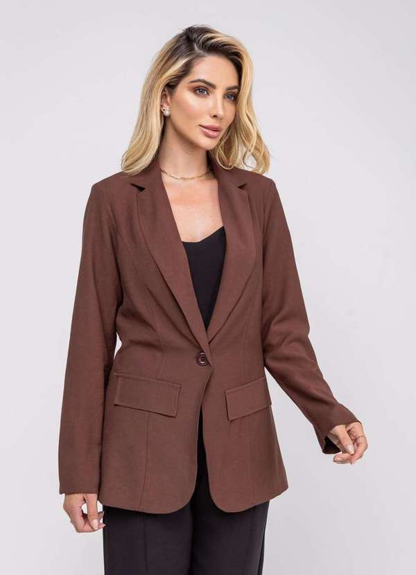 Salvatore Fashion - Blazer Altaiataria Marrant Recorte Marrom 2