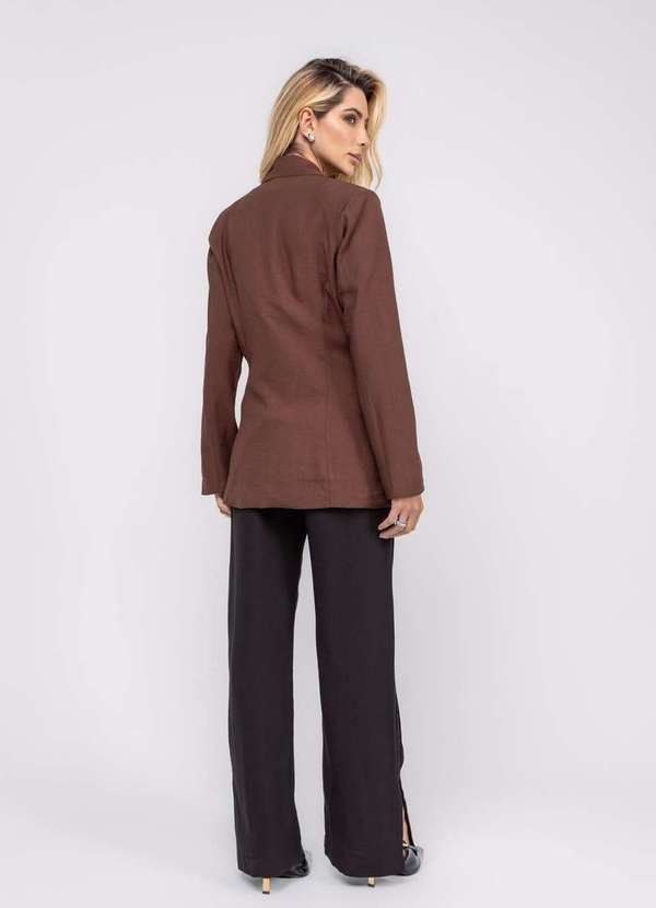 Salvatore Fashion - Blazer Altaiataria Marrant Recorte Marrom 4