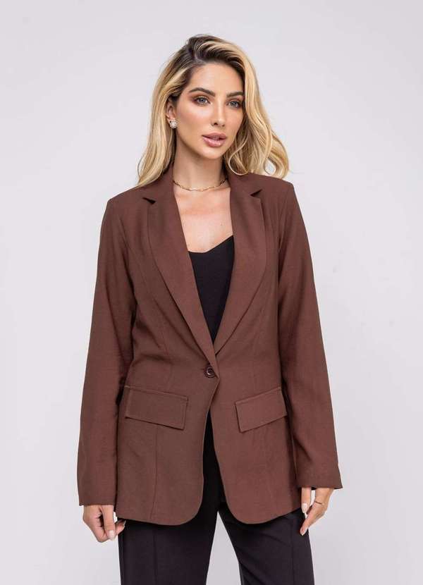 Salvatore Fashion - Blazer Altaiataria Marrant Recorte Marrom 5