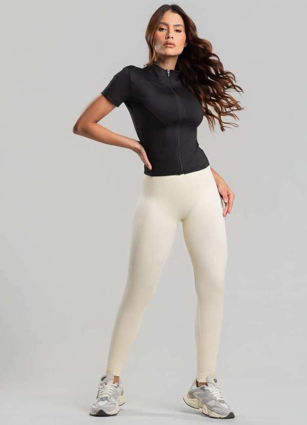 Salvatore Fashion - Jaqueta Esportiva Manga Curta Proteção Uv Preto