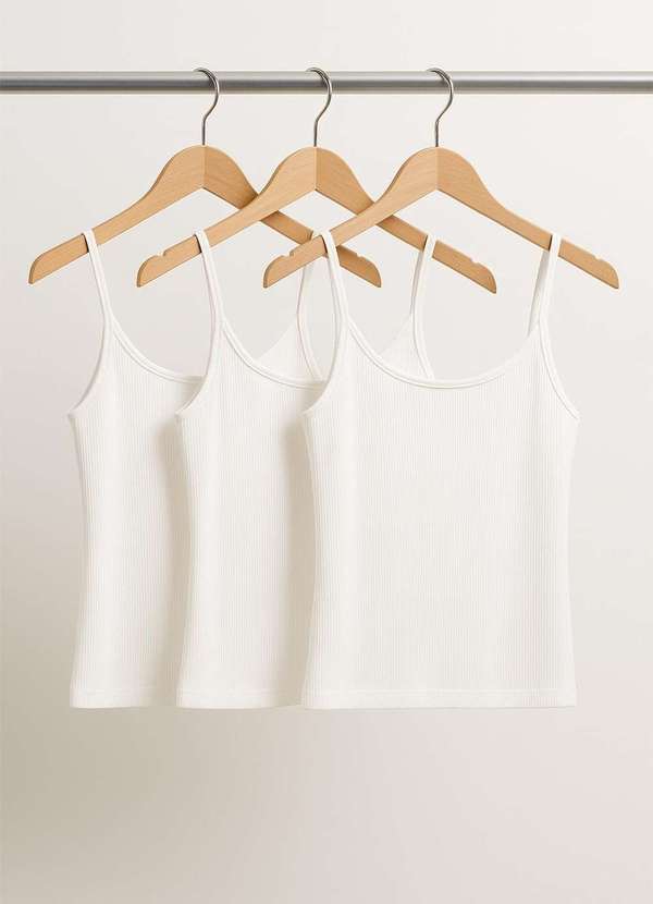 Salvatore Fashion - Kit 3 Regatas Alcinha Canelada Branco