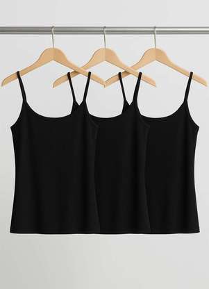 Salvatore Fashion - Kit 3 Regatas Alcinha Canelada - SALVATORE FASHION