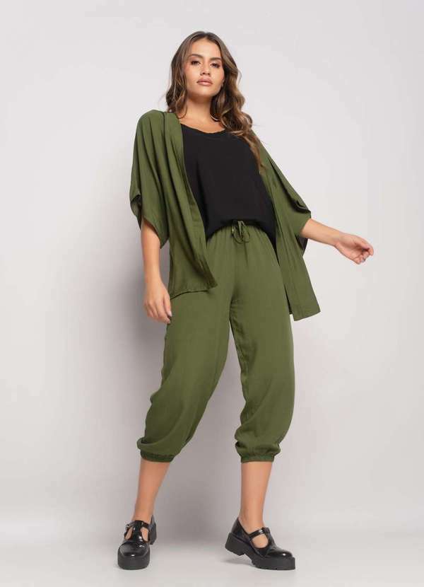 Salvatore Fashion - Kimono Viscolinho Fashion Verde