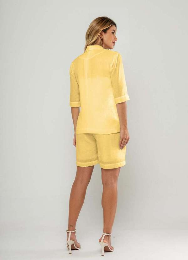 Salvatore Fashion - Conjunto Blazer com Bermuda Amarelo 2
