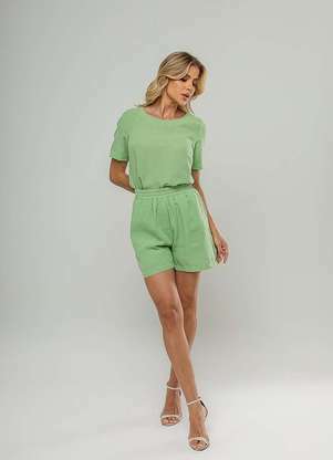 Salvatore Fashion - Conjunto Blusa Básica Manga Curta e Short - SALVATORE FASHION
