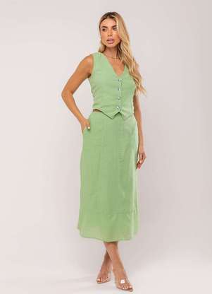 Salvatore Fashion - Conjunto com Colete e Saia Midi - SALVATORE FASHION