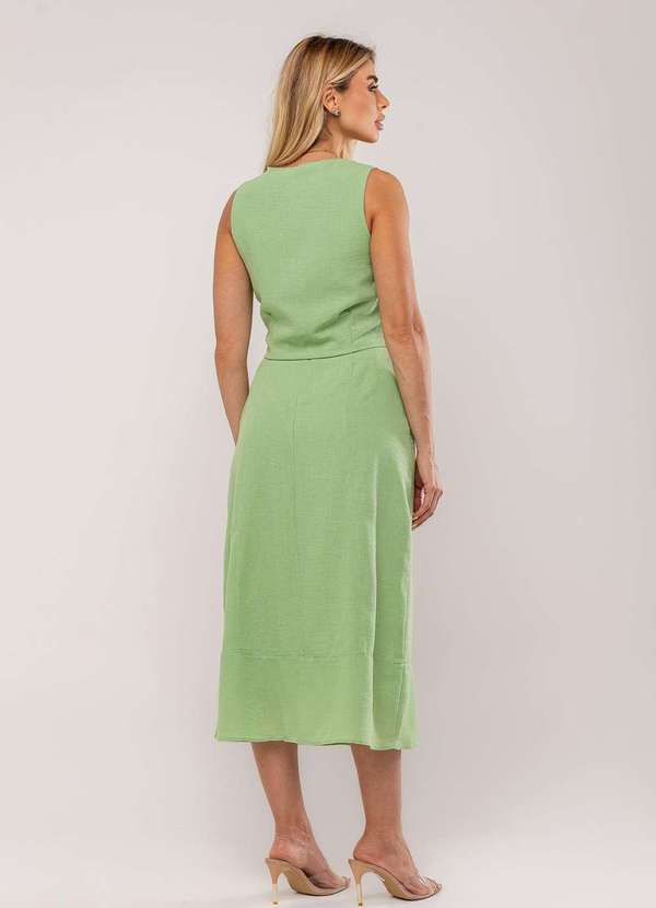 Salvatore Fashion - Conjunto com Colete e Saia Midi Verde 2