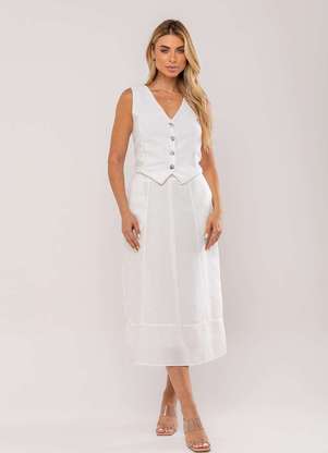 Salvatore Fashion - Conjunto com Colete e Saia Midi - SALVATORE FASHION