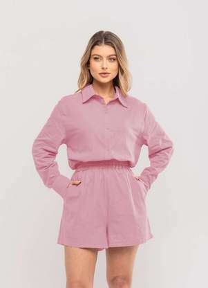 Salvatore Fashion - Conjunto Feminino de Camisa e Short em Algodão - SALVATORE FASHION