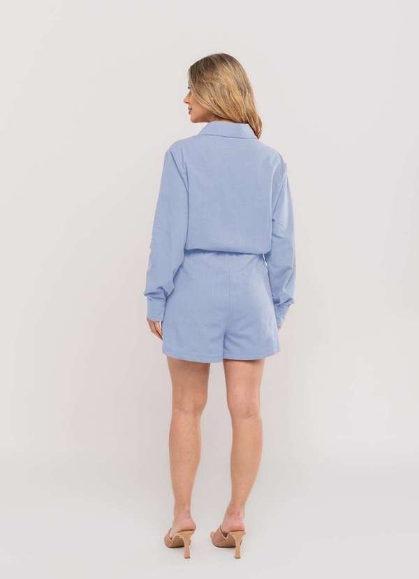 Salvatore Fashion - Conjunto Feminino de Camisa e Short em Algodão Azul 3