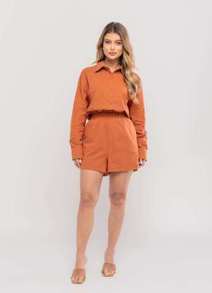 Salvatore Fashion - Conjunto Feminino de Camisa e Short em Algodão - SALVATORE FASHION