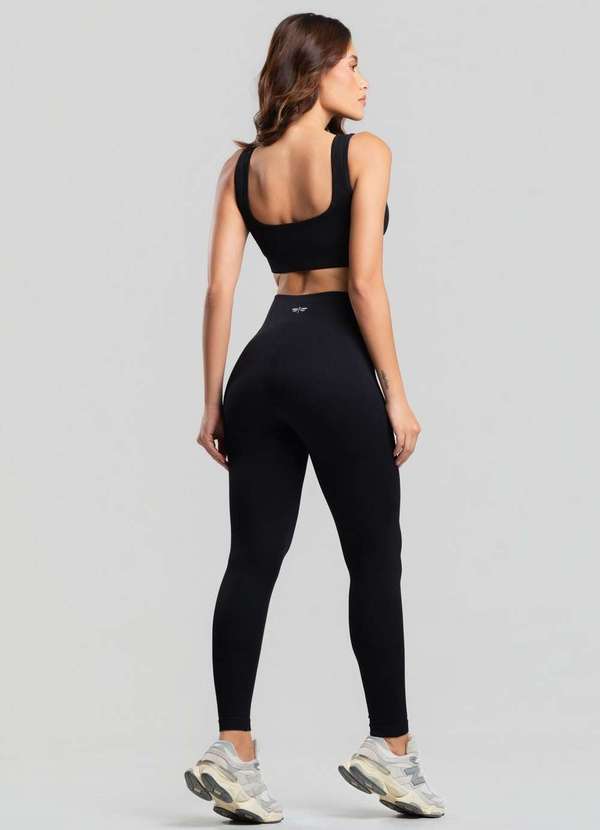 Salvatore Fashion - Conjunto Fitness Calça e Top sem Costura Preto 3