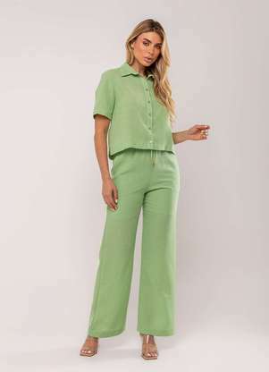 Salvatore Fashion - Conjuto Camisa Manga Curta e Calça Pantalona - SALVATORE FASHION