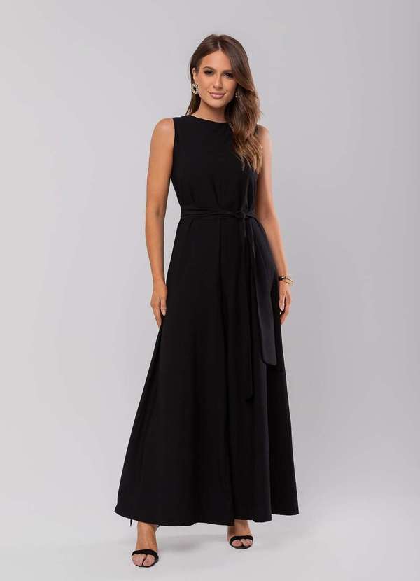 Salvatore Fashion - Macacão Regata Feminino Alfaiataria Pantalona Fashion Preto 3