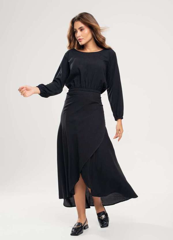 Saia Envelope Saida De Praia Longa Malha Fria Saia Envelope Midi