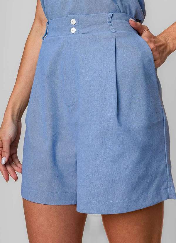 Salvatore Fashion - Short Alfaiataria com Pregas Azul 2