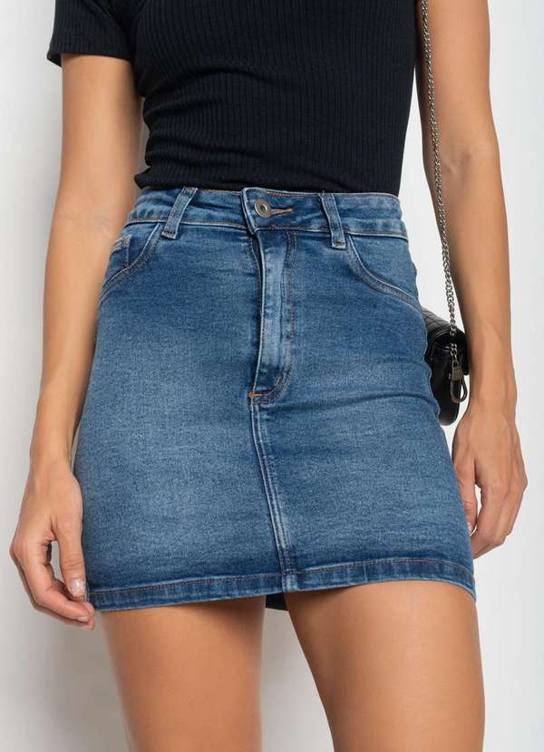 Salvatore Fashion - Saia Jeans Curta Fashion Azul 2